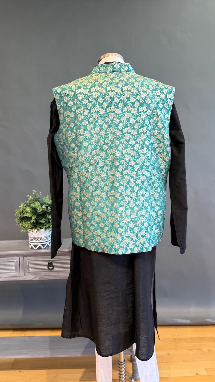 Pastel Green Banarasi Brocade Vest