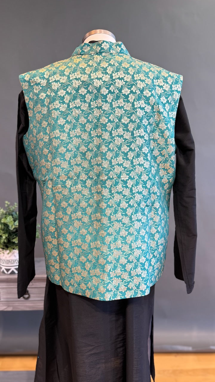 Pastel Green Banarasi Brocade Vest