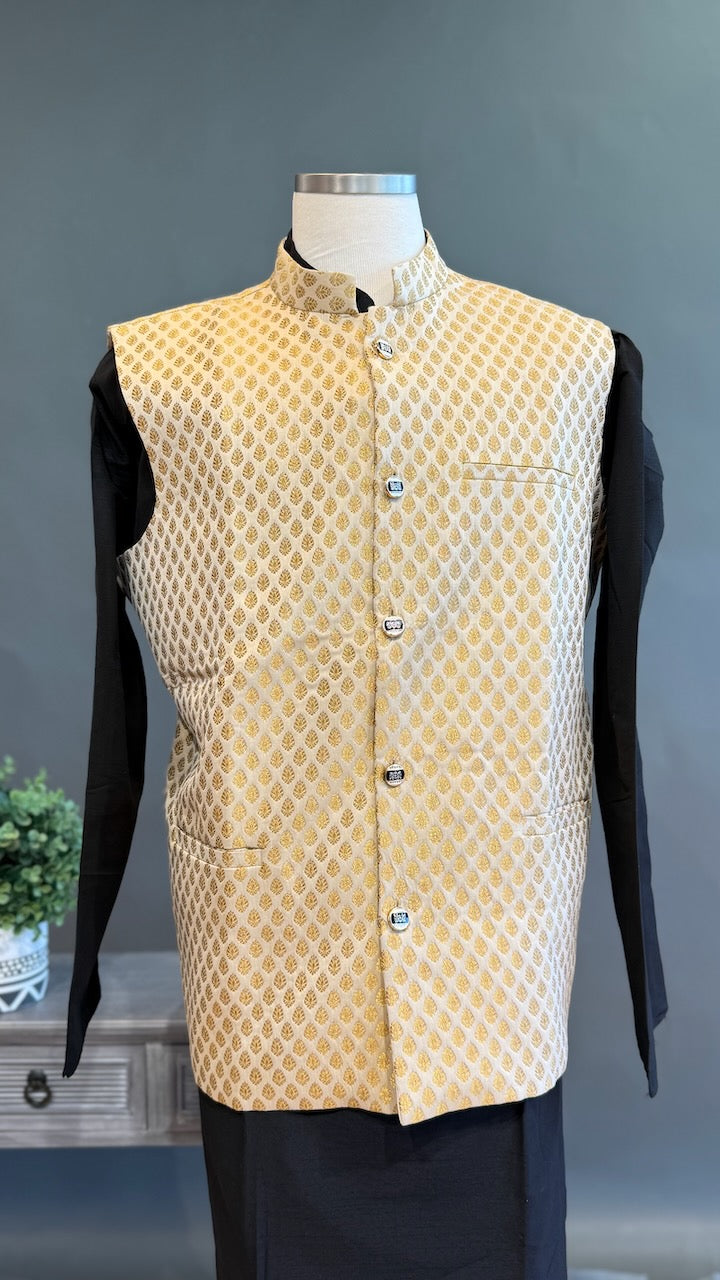 Ivory Banarasi Brocade Vest