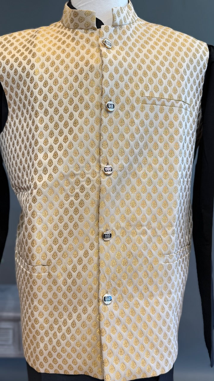 Ivory Banarasi Brocade Vest