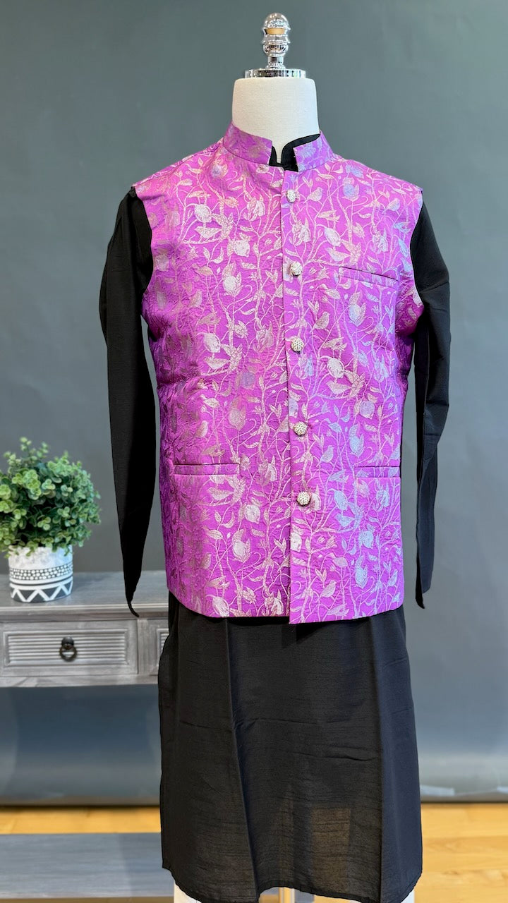 Light Purple Banarasi Brocade Vest