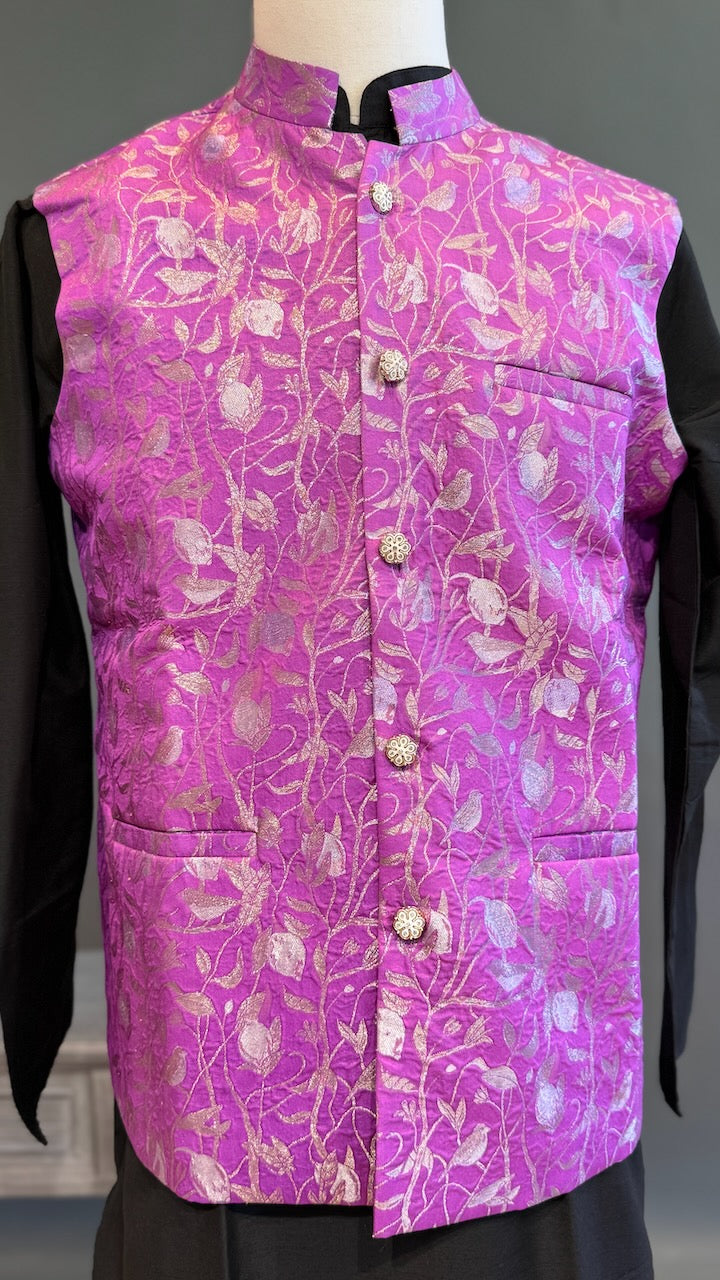 Light Purple Banarasi Brocade Vest