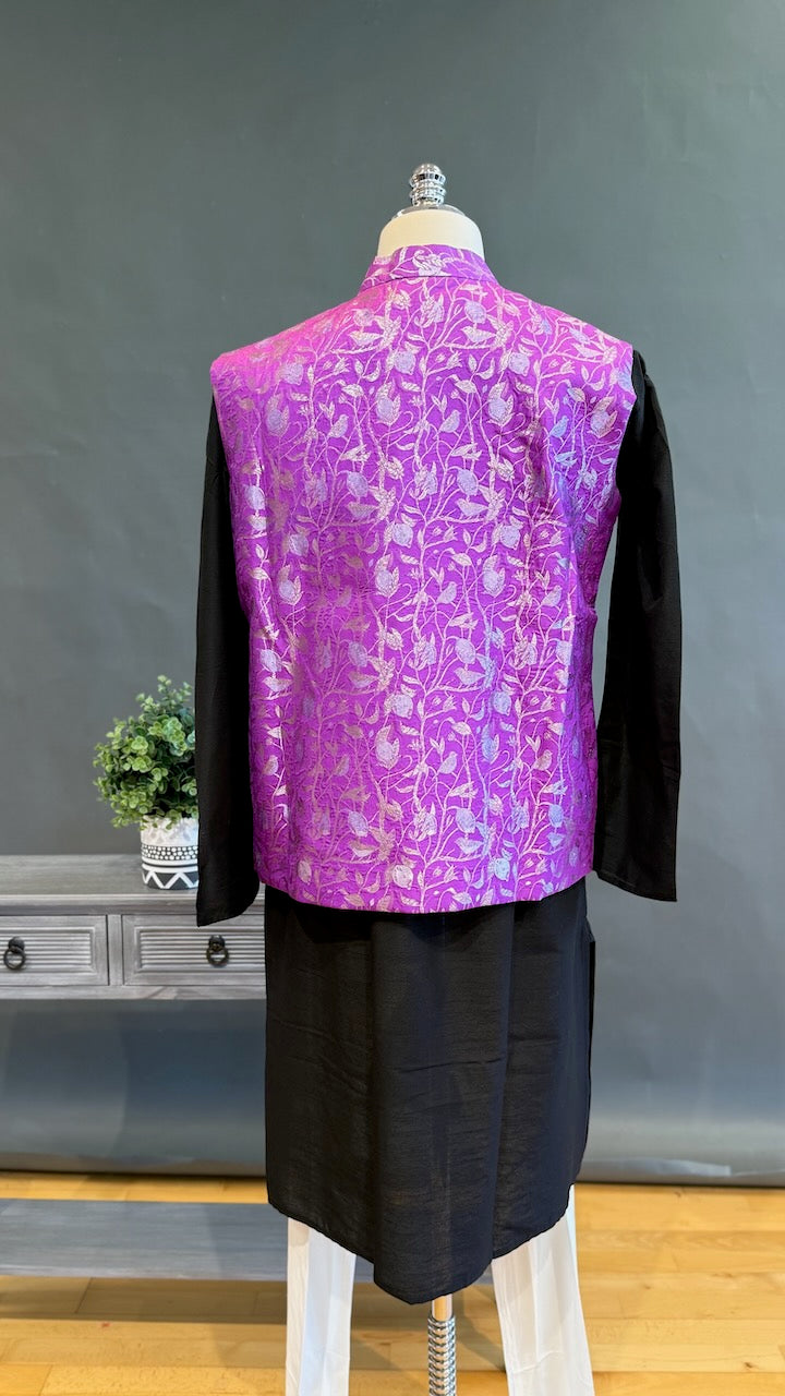 Light Purple Banarasi Brocade Vest