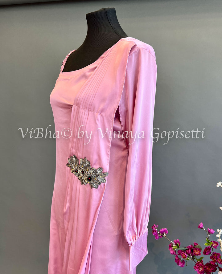 Onion Pink One Shoulder Dress