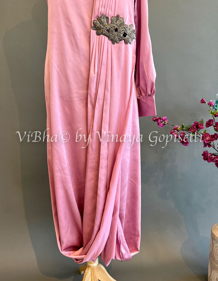 Onion Pink One Shoulder Dress