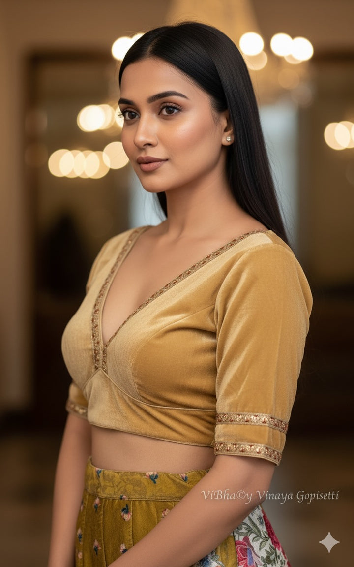 Gold Velvet Blouse
