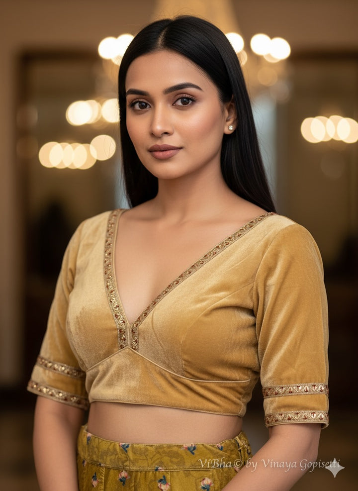 Gold Velvet Blouse