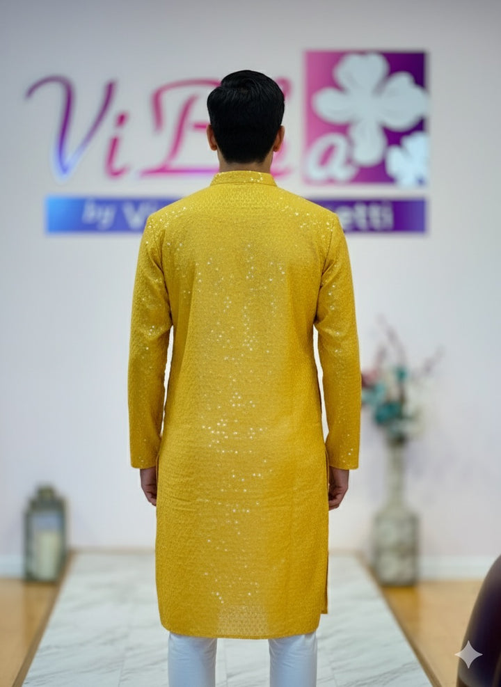 Yellow sequins Kurta Set