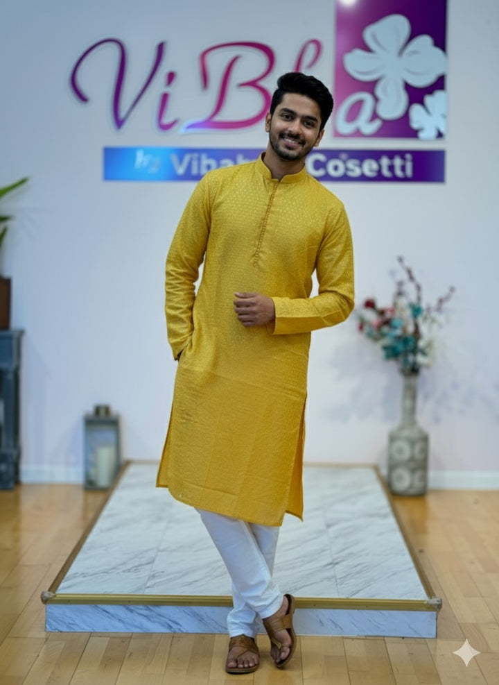 Yellow sequins Kurta Set