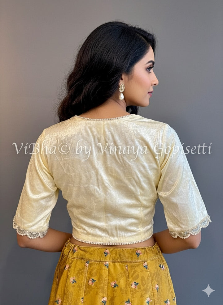 Off White Velvet Blouse