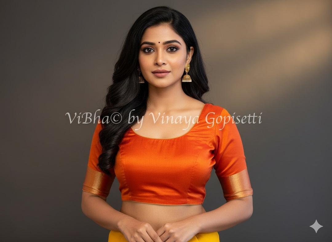 Orange Kanchi Silk Blouse
