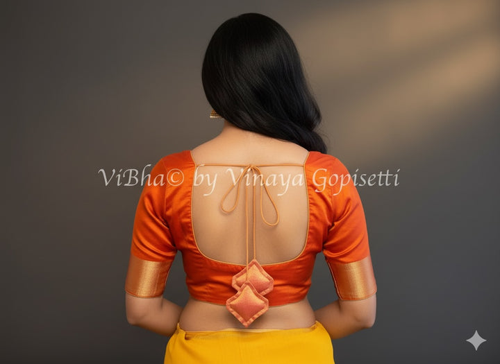 Orange with Golden Shimmer Border