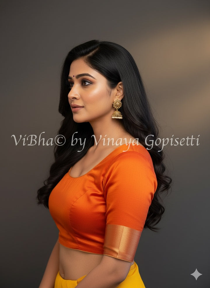 Orange Kanchi Silk Blouse