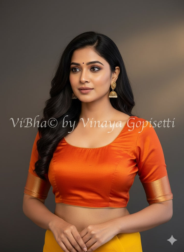 Orange with Golden Shimmer Border