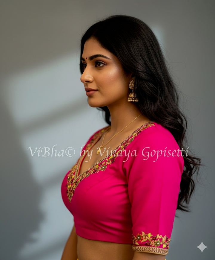 Pink Embroidered Blouse