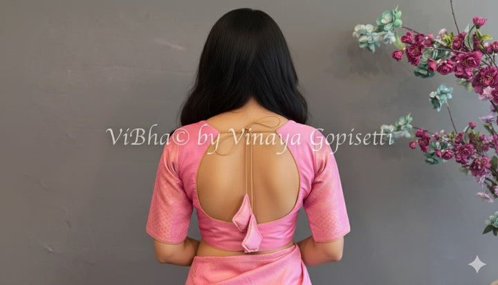 Pink Kanjivaram Silk Blouse