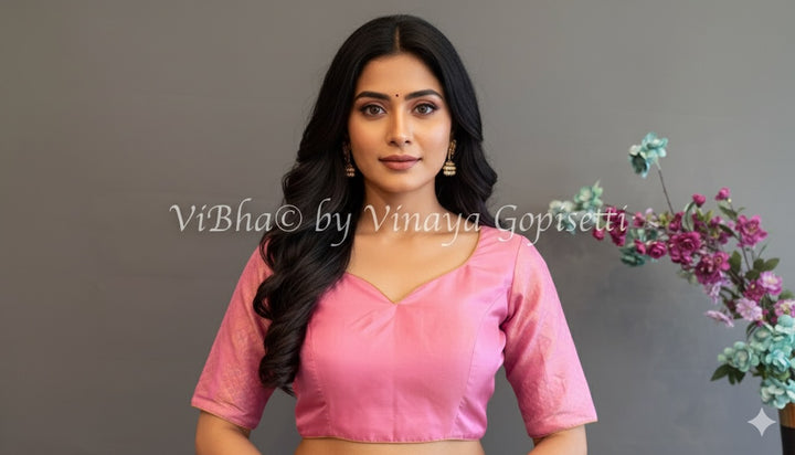 Pink Kanjivaram Silk Blouse