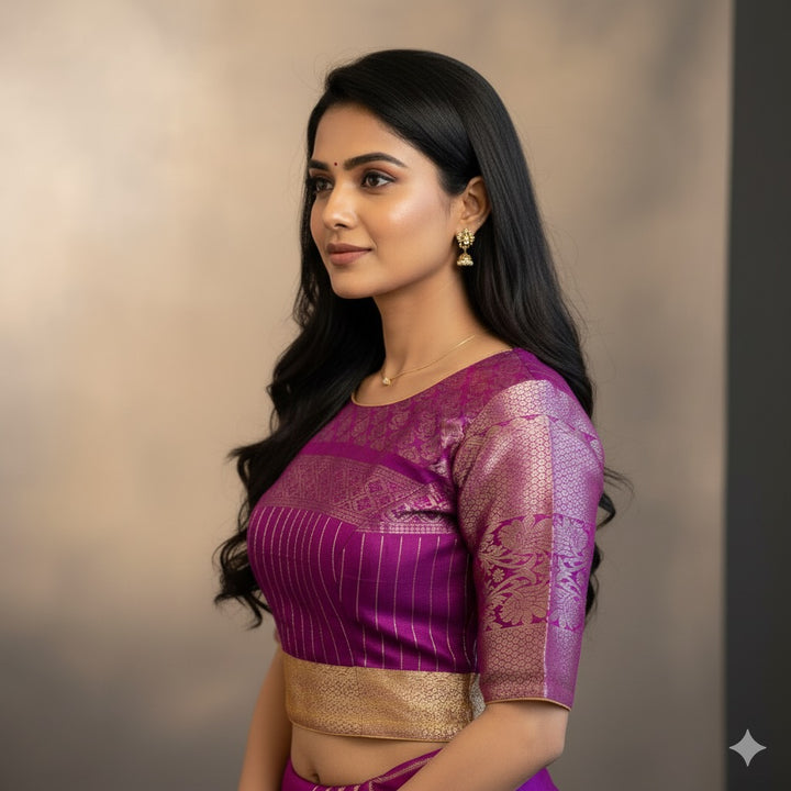 Purple And Yellow Blouse