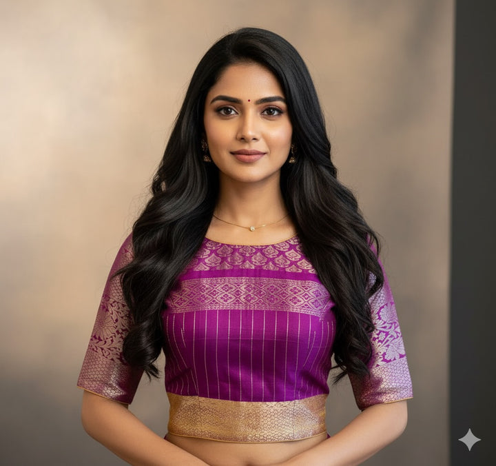 Purple And Yellow Blouse