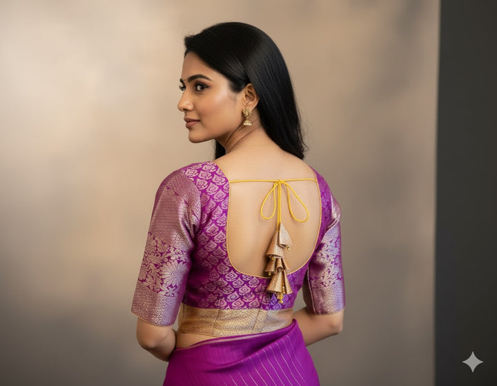 Purple And Yellow Blouse