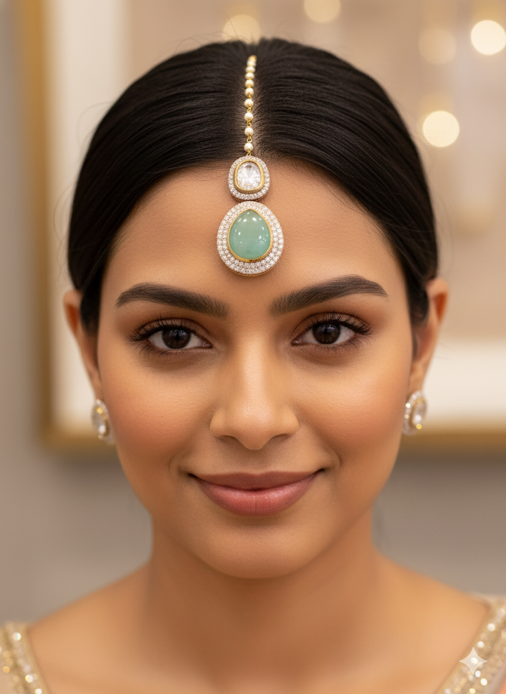 Aqua Jade Maang Tikka