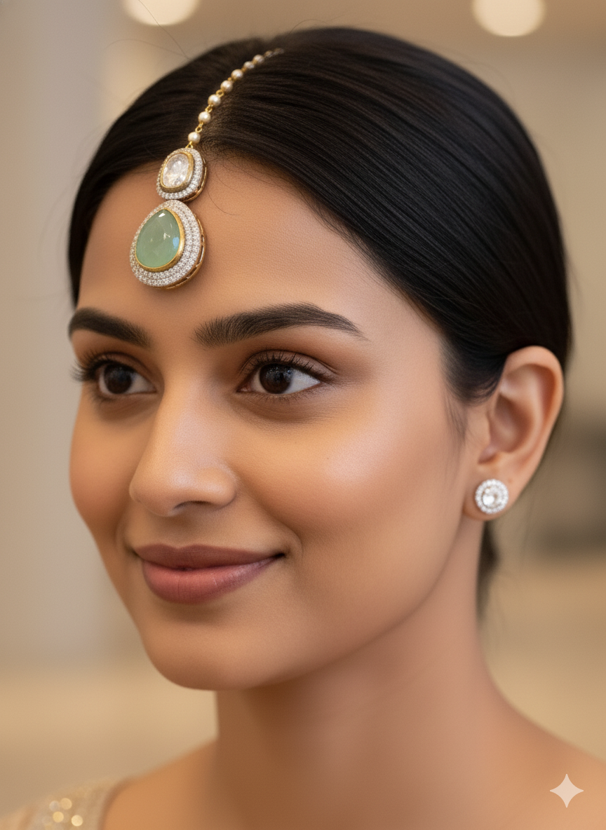 Aqua Jade Maang Tikka