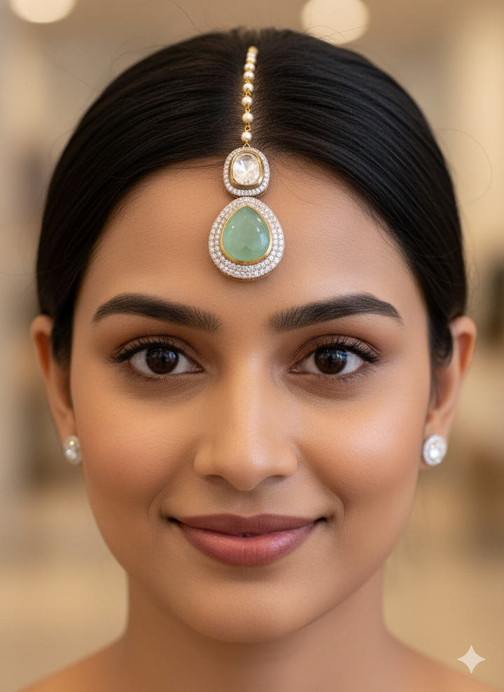 Aqua Jade Maang Tikka