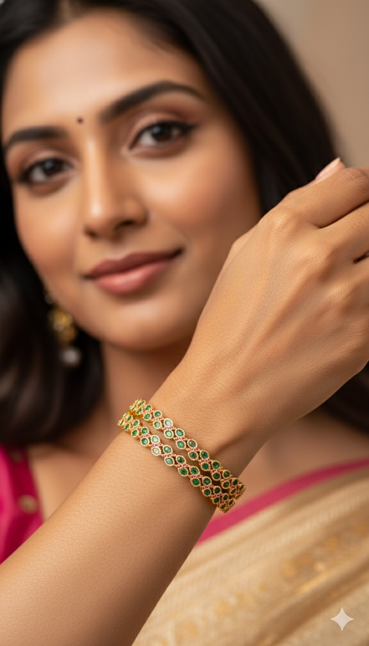 Emerald Stone Bangles