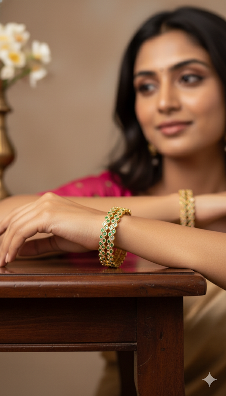 Emerald Stone Bangles