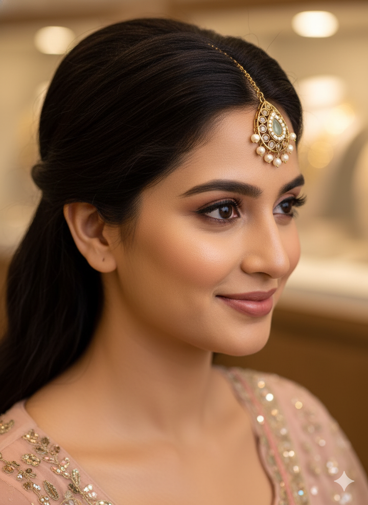 Glass Beads Maang Tikka