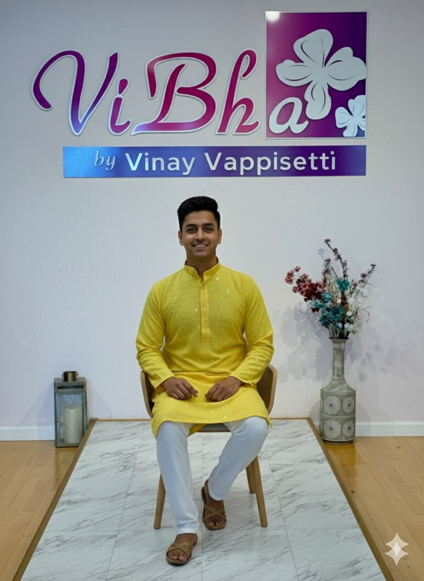 Yellow Chikankari Kurta