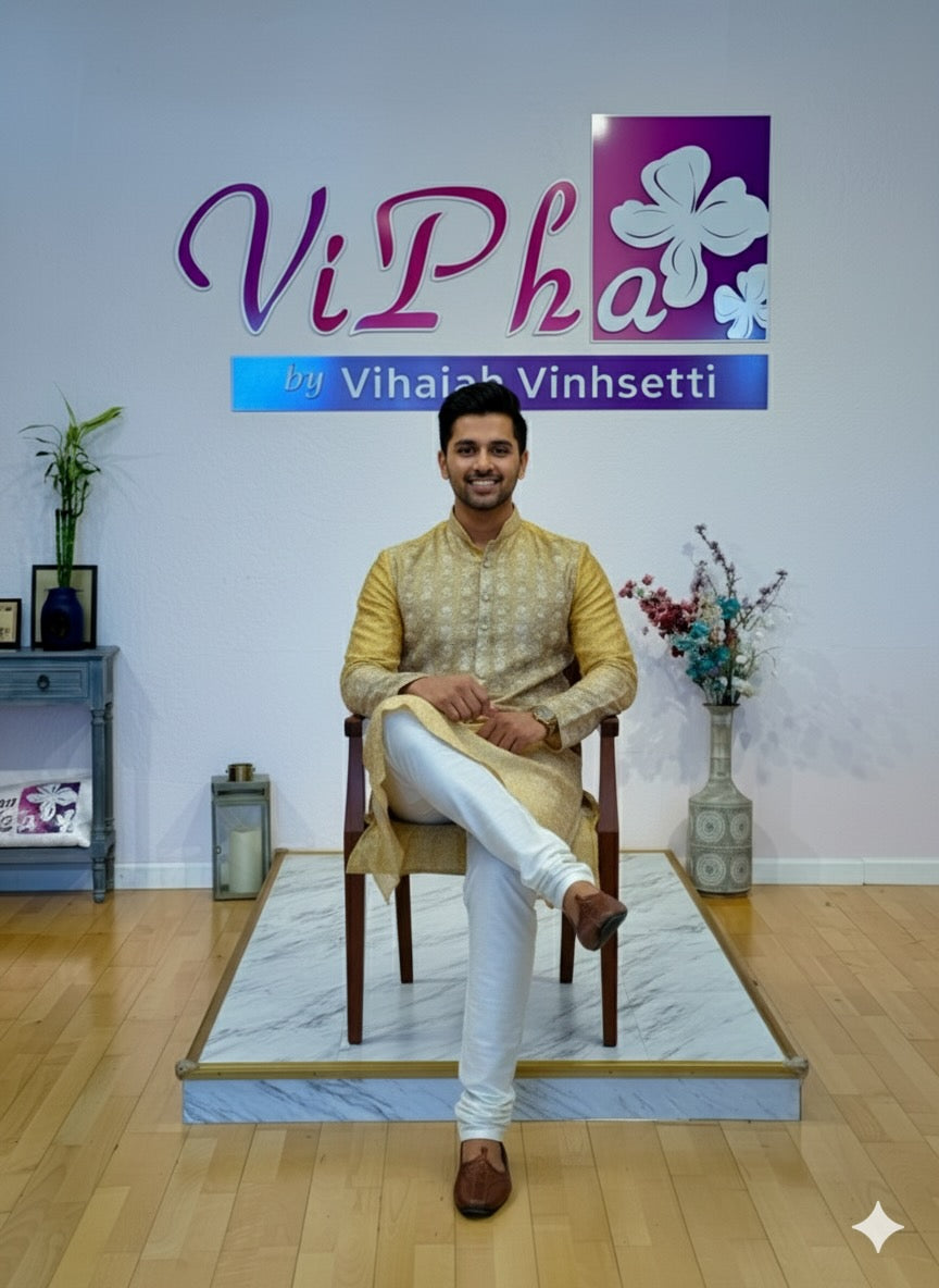 Pastel Yellow and Green shaded kurta set