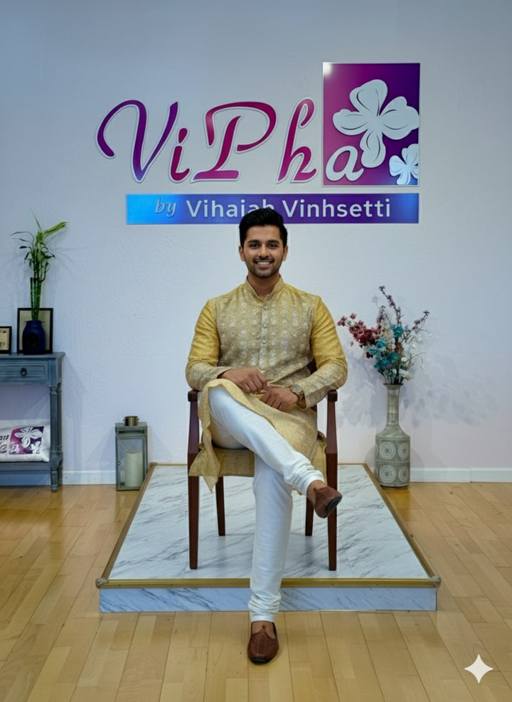 Pastel Yellow and Green shaded kurta set