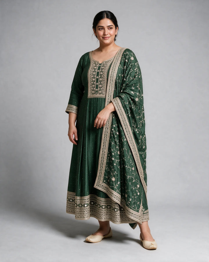 Green Anarkali Set