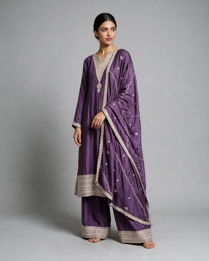 Purple Anarkali Set