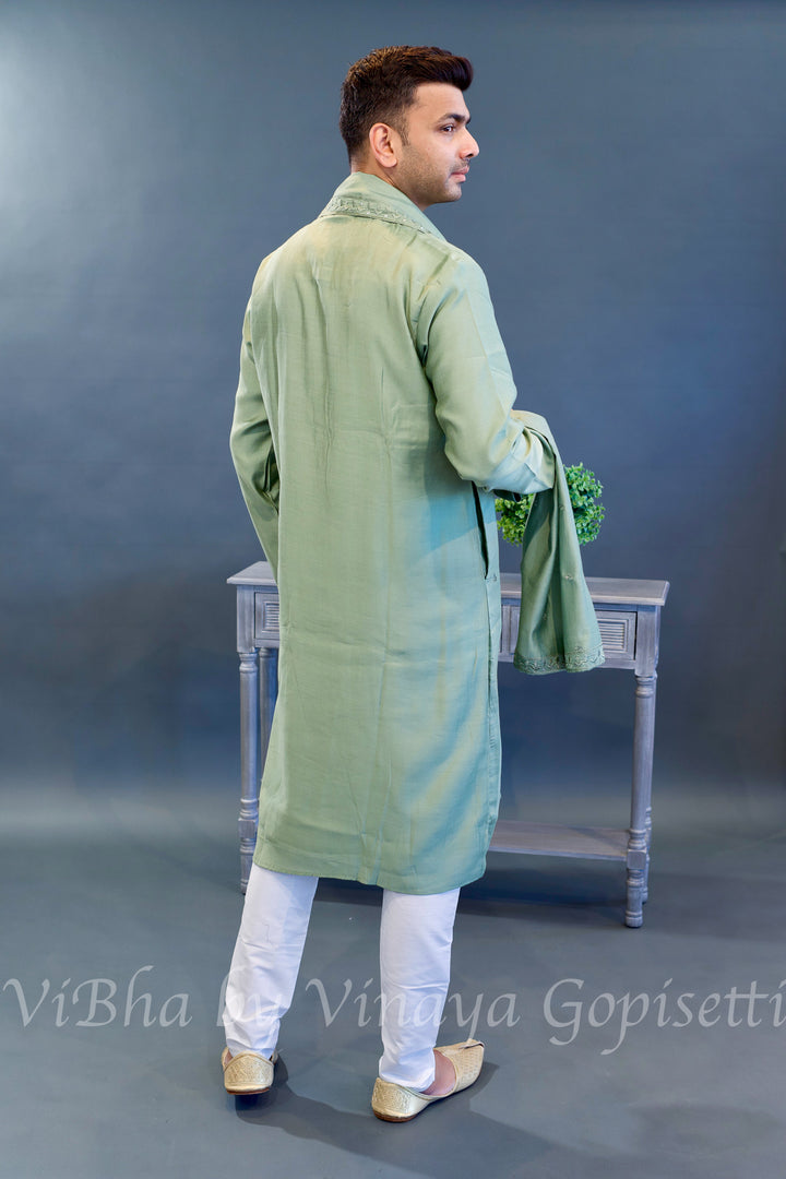 Sage Green Kurta Set with Dupatta