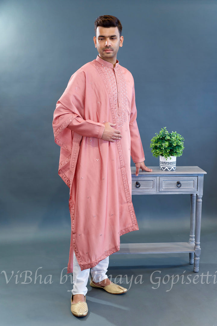 Tea Rose Kurta Set with Dupatta
