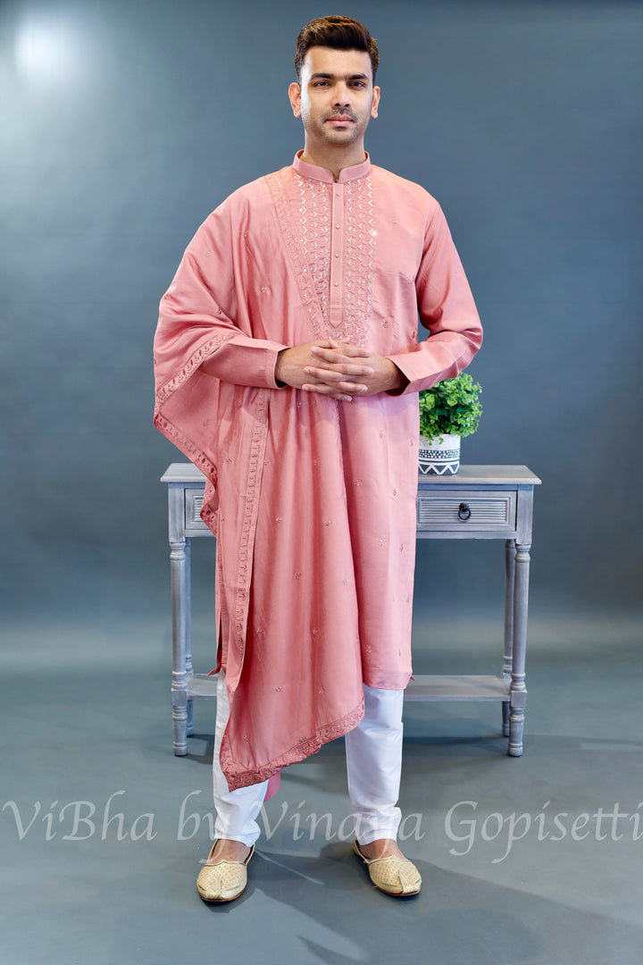 Tea Rose Kurta Set with Dupatta