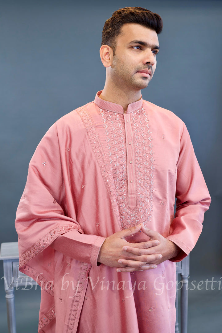 Tea Rose Kurta Set with Dupatta