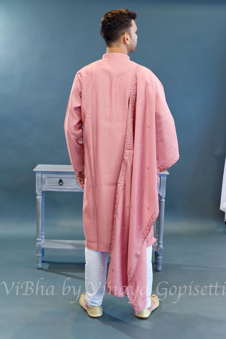 Tea Rose Kurta Set with Dupatta