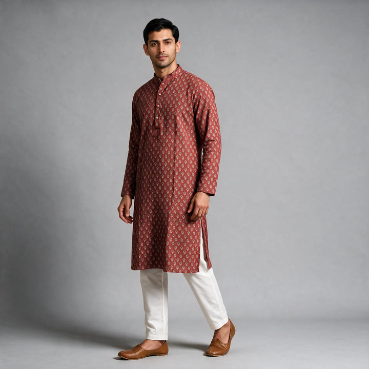 Ajrakh Print Handloom Cotton Kurta