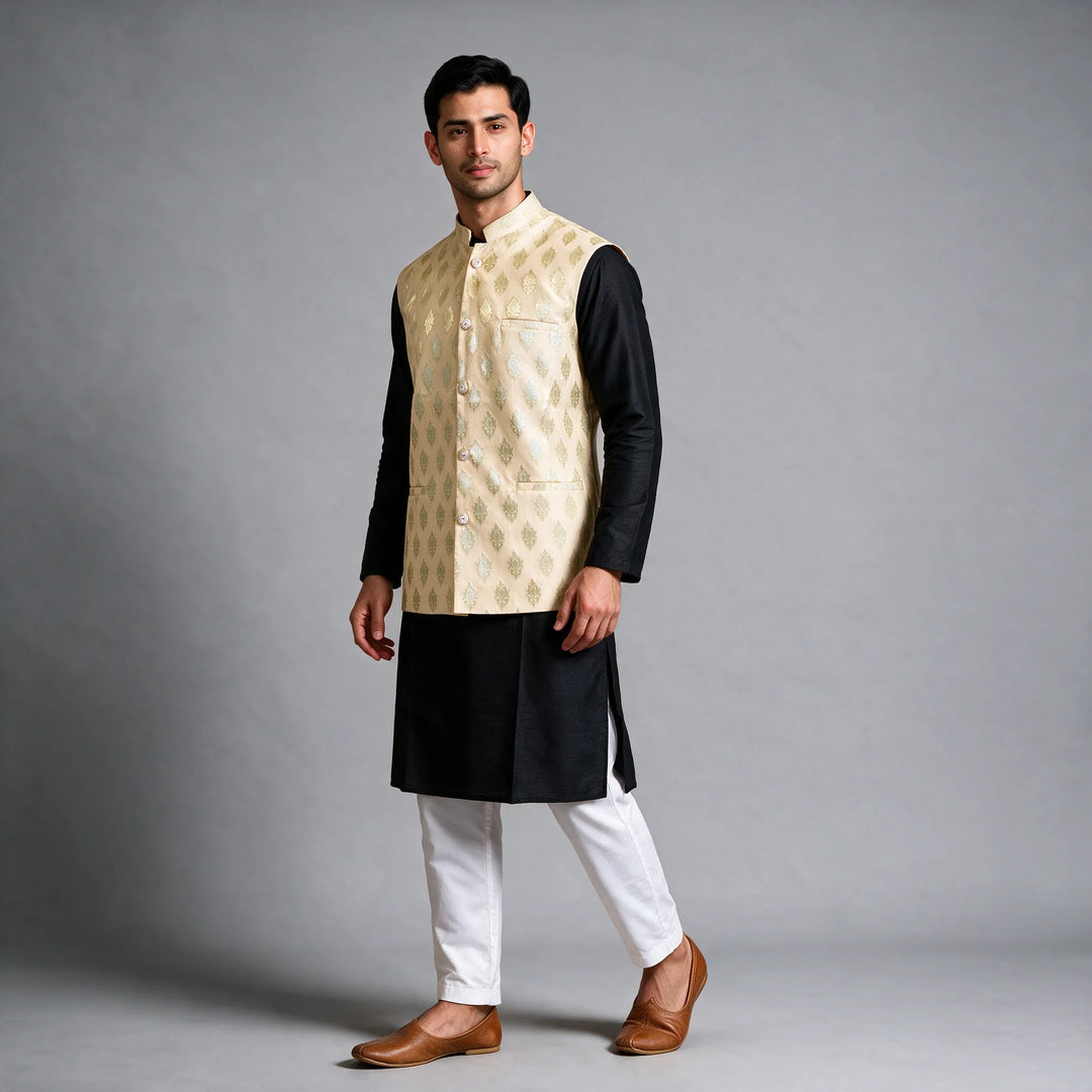 Gold Banarasi Brocade Vest