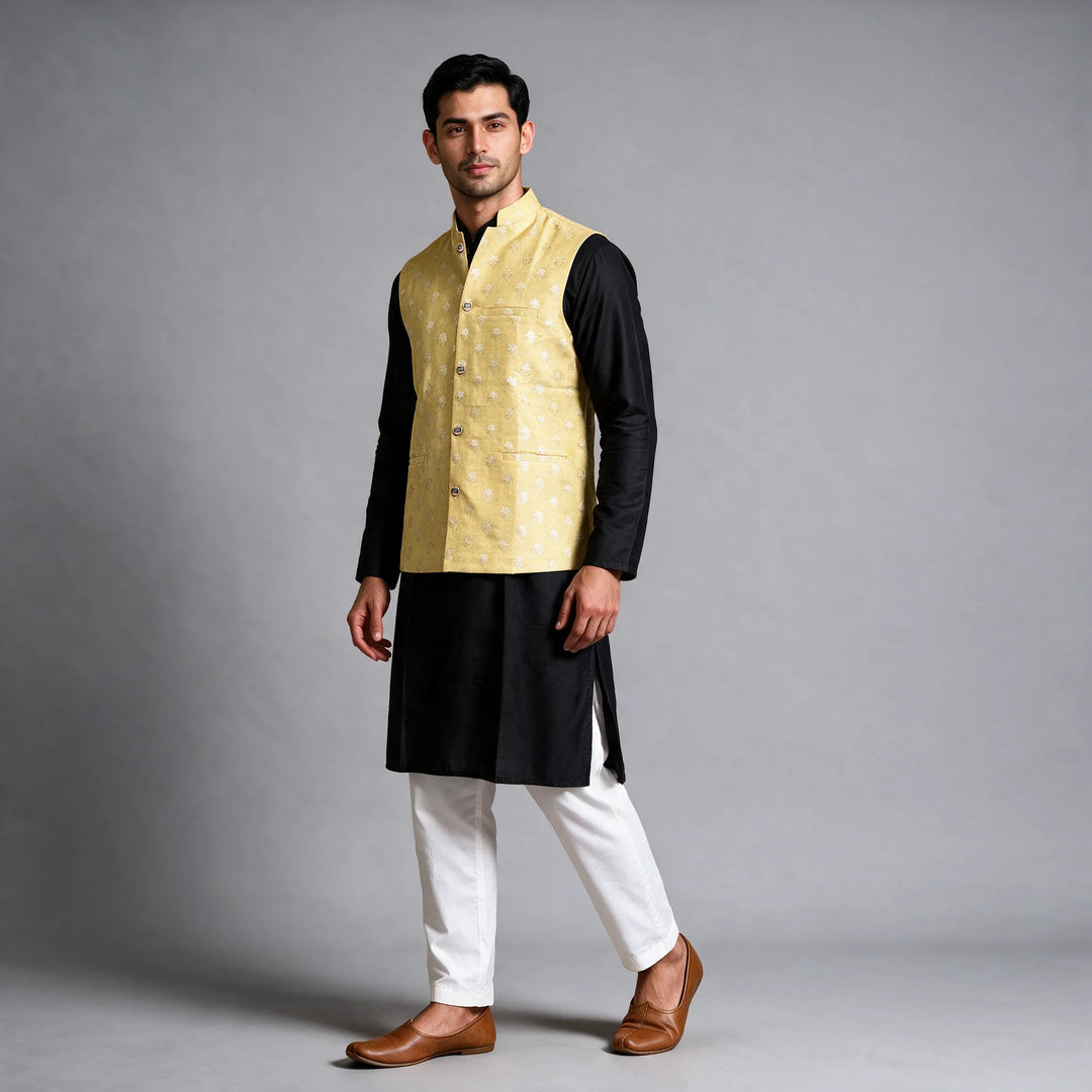 Light Gold Banarasi Brocade Vest