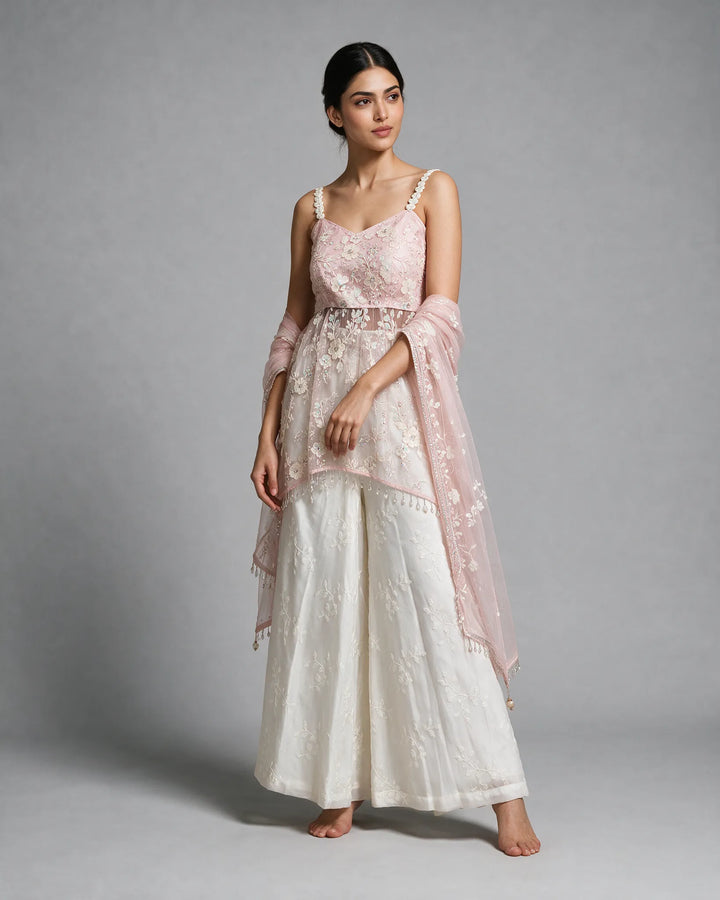 Pastel Pink and Ivory Sharara