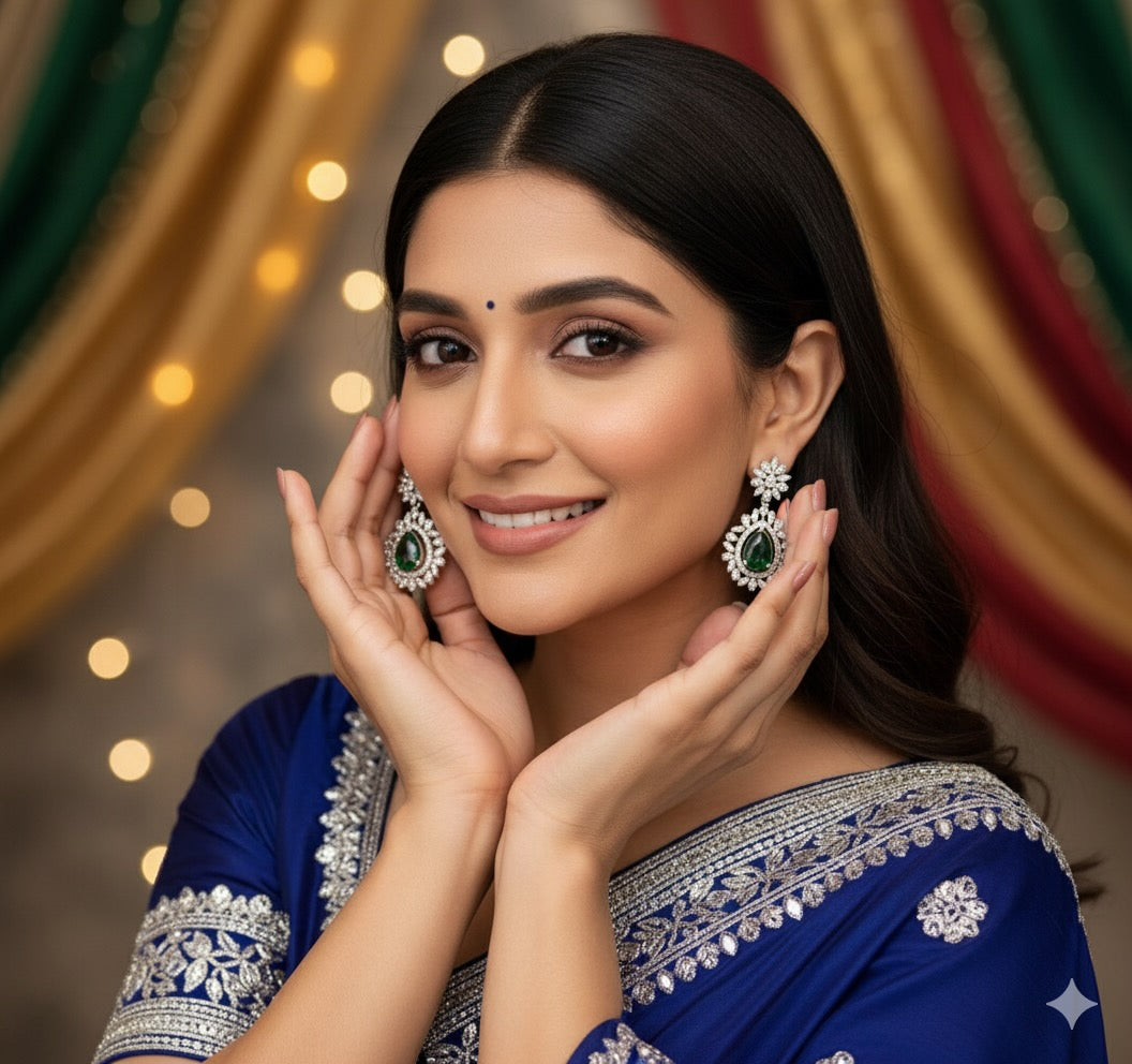 Emerald and AD Necklace Set