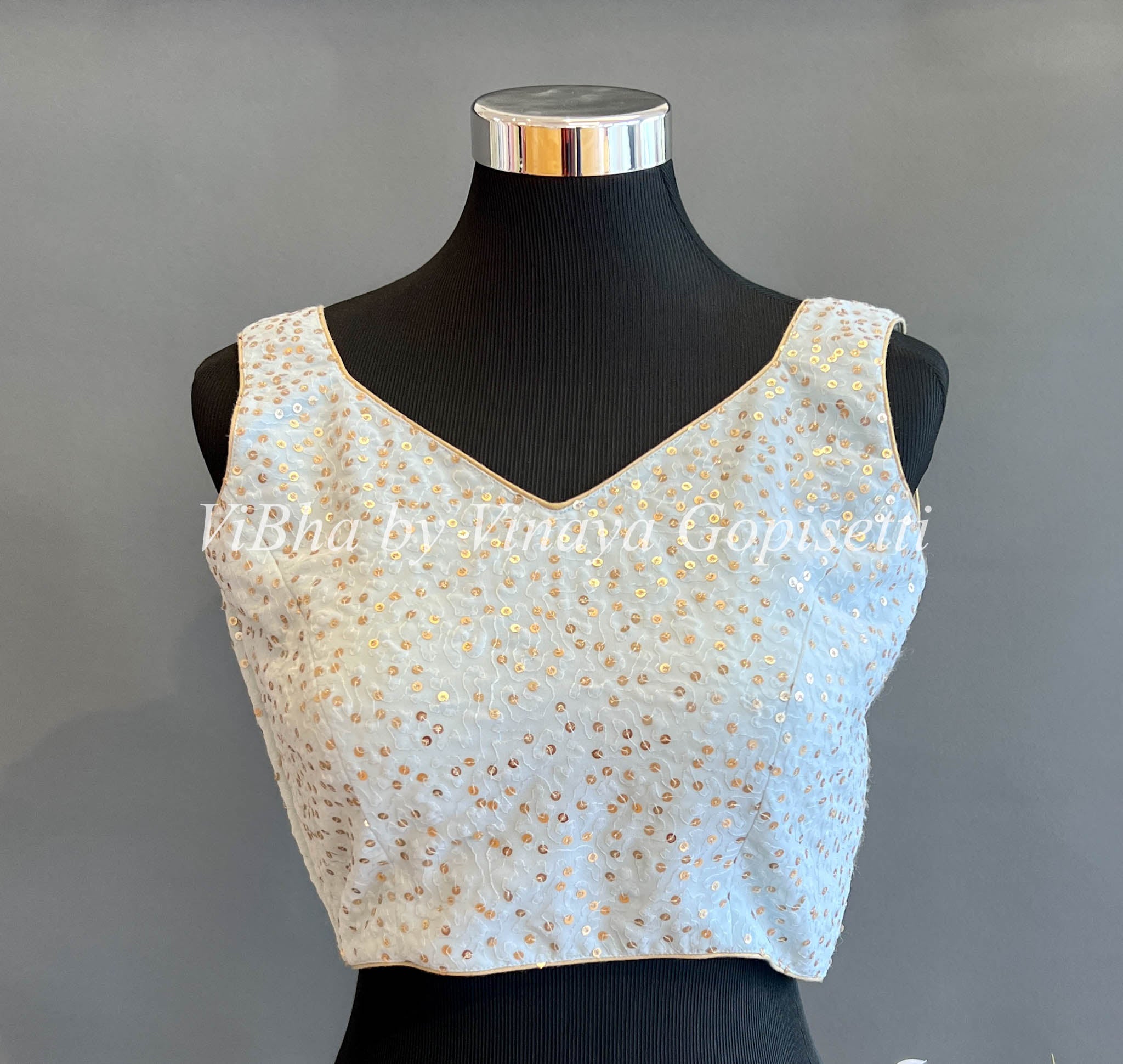 royal blue sequin blouse