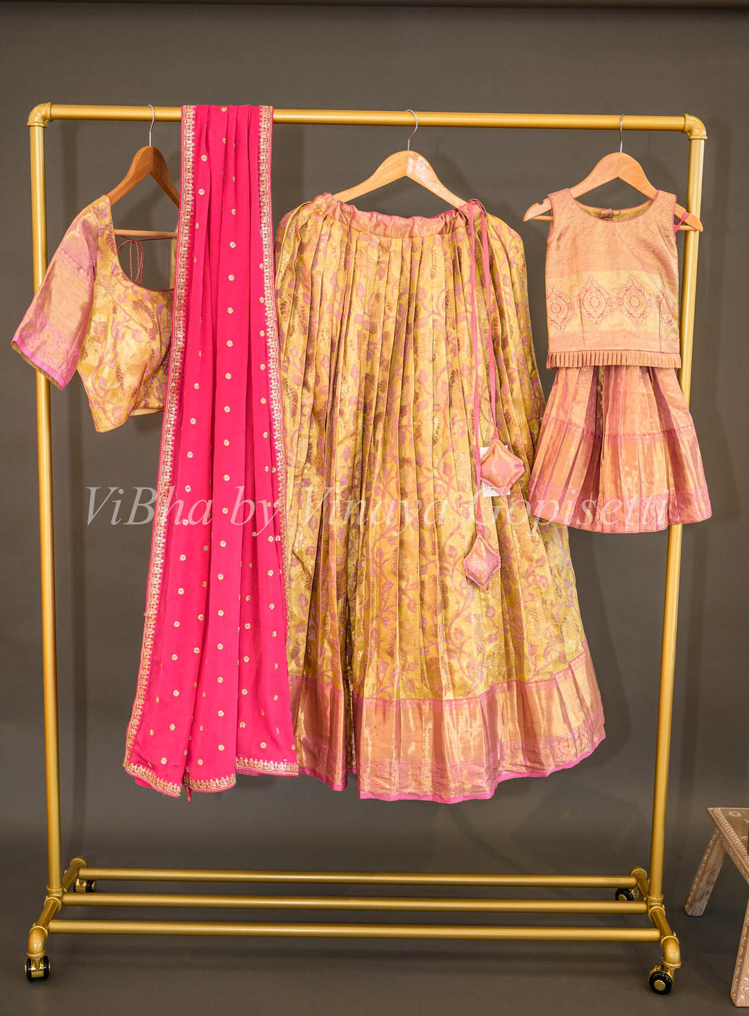 Lehengas - Mom And Daughter Kanjivaram Silk Lehenga Set