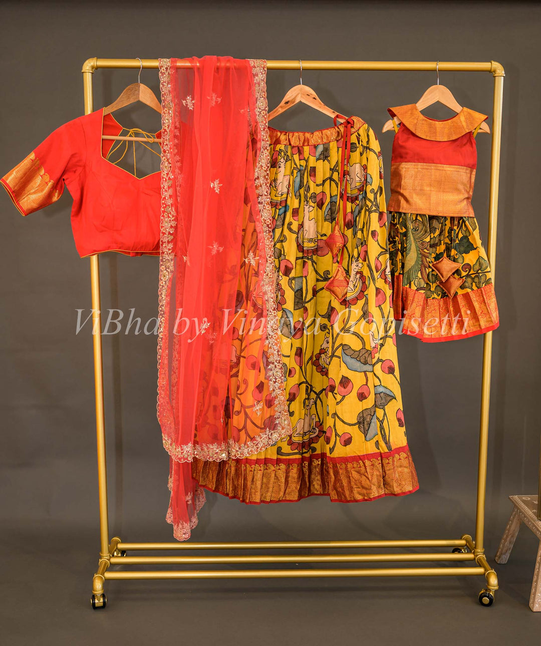 Lehengas - Mom And Daughter Pen Kalamkari Lehenga Set
